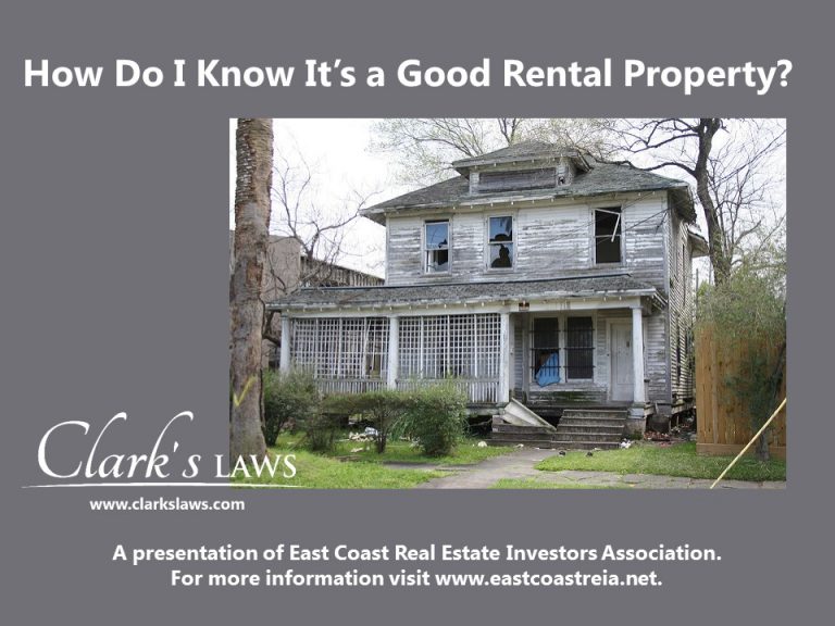 How Do I Know It’s a Good Rental Property? Clark's Laws